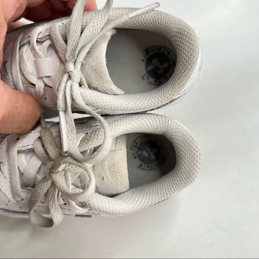 Nike Air Force 1 white Leather lace up sneakers. Size 7C